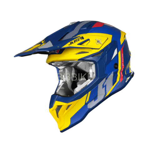 JUST1 J39 Reactor Yellow-Blue Matte Motocross Helmet Off Road