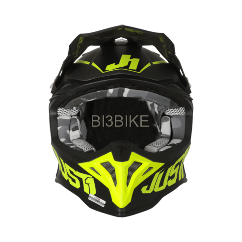 JUST1 J39 Stars Black Fluo Yellow Titanium Full Face Helmet for Bike