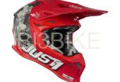 JUST1 J39 Motorcycle Helmet Full Face, Kinetic Camo Grey Red Fluo Orange