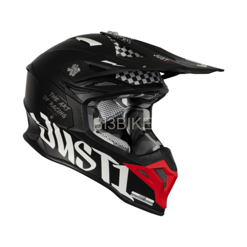 JUST1 J39 Motorcycle Helmet Full Face, Rock Red White Matt
