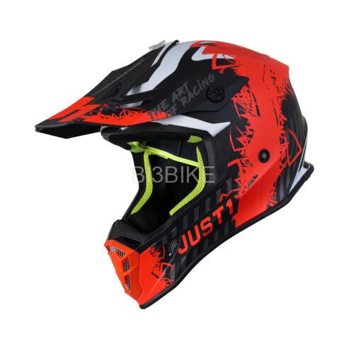 JUST1 J38 Motorcycle Safety Helmet Mask Fluo Orange Titanium Black Matt