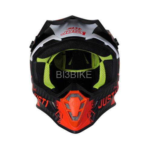 JUST1 J38 Motorcycle Safety Helmet Mask Fluo Orange Titanium Black Matt