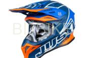 JUST1 Motorcycle Motocross Helmet J39, Thruster White Fluo Orange Blue