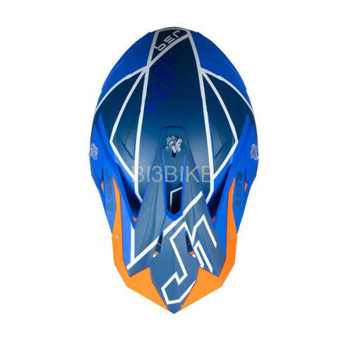 JUST1 Motorcycle Motocross Helmet J39, Thruster White Fluo Orange Blue