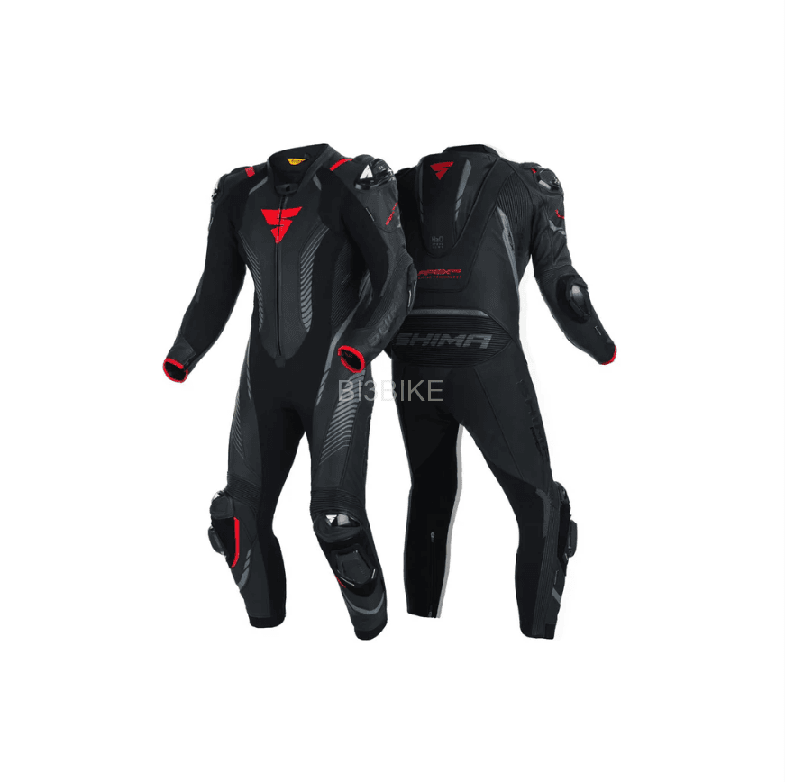 SHIMA Men’s Apex RS Motorbike Full Leather Suit Black/Red